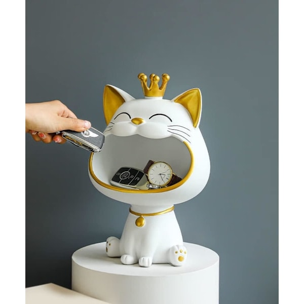 Laughing Cat Figurines Statue, Large Storage Box