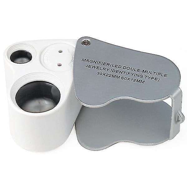 Trixes Juveler Lup 30x & 60x Forstørrelsesglas 2x LED-lys