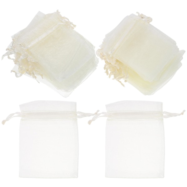 100 stk. Mesh Snørepose Snørelukning Smykketasker Organza Gaveposer Jule Organza Poser