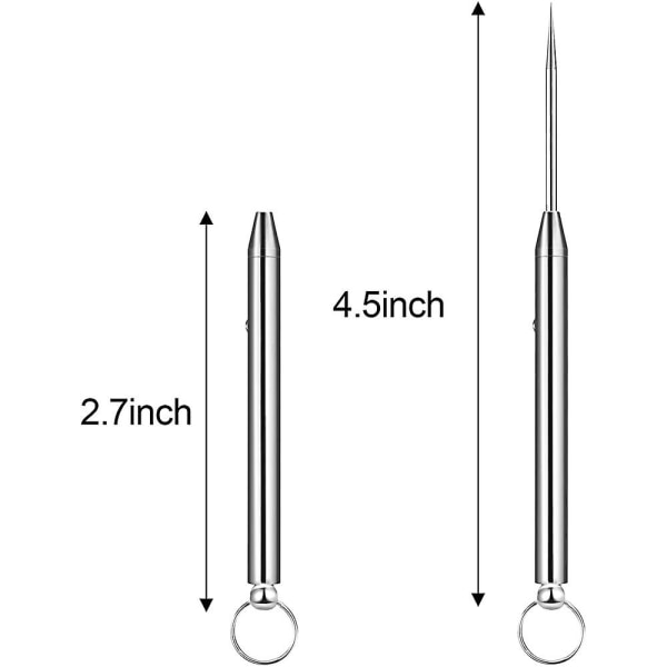 2 delar bärbara titan tandpetare Pocket tandpetare nyckelringar
