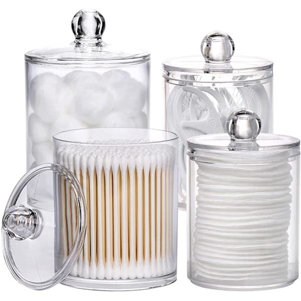 4 plastbokser for oppbevaring og organisering av bomullspinner, kosmetikk[PL]