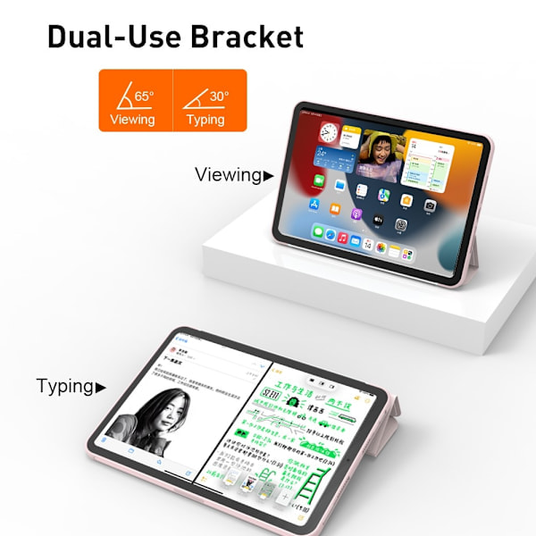 iPad Mini 2024/2021 Kotelo Ohut Kolmiosainen Taitettava Musta