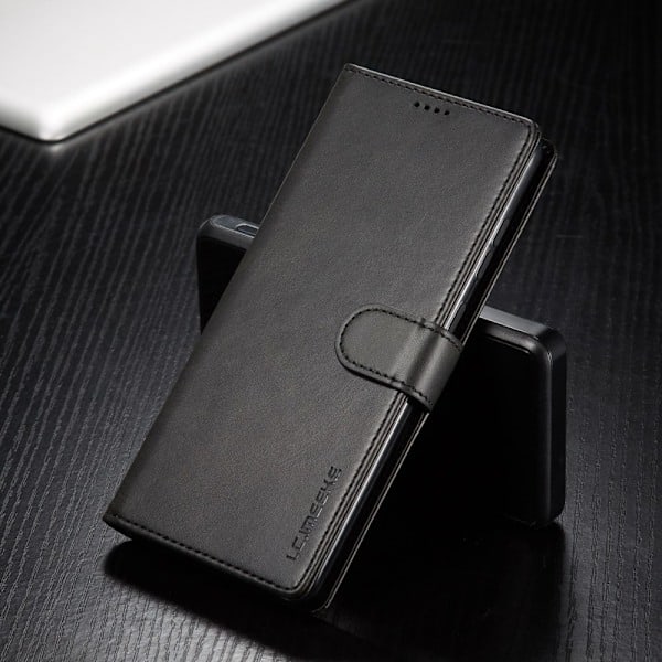 Samsung Galaxy A52 / A52s - LC.IMEEKE Nahkakotelo - Musta Black Musta