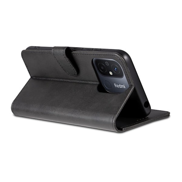 AZNS Xiaomi Redmi 12C 4G Etui Læder Sort