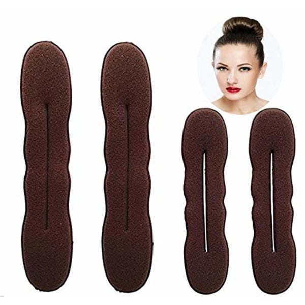 Magic Hair Bun Maker 4-pack (2 små, 2 stora) Skumbullar Formare Tillbehör Stark Flexibel Återanvändbar
