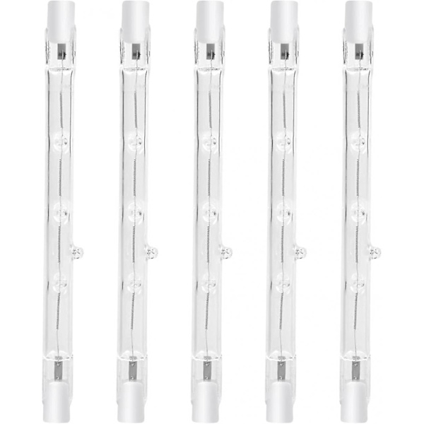 100w 118mm R7s Dæmpbar Halogen Pære Blyant Varm Hvid 2800k R7s Lineær 1500lm Spotlight Ac220-240v (5 stk)