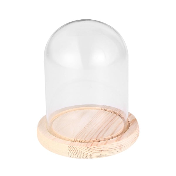 10x14cm Mikrolandskap Evig Transparent Blomma Glaskupa Dly Handgjord Dammskyddande Glaskupa På Träbas För Alla Hjärtans Dag