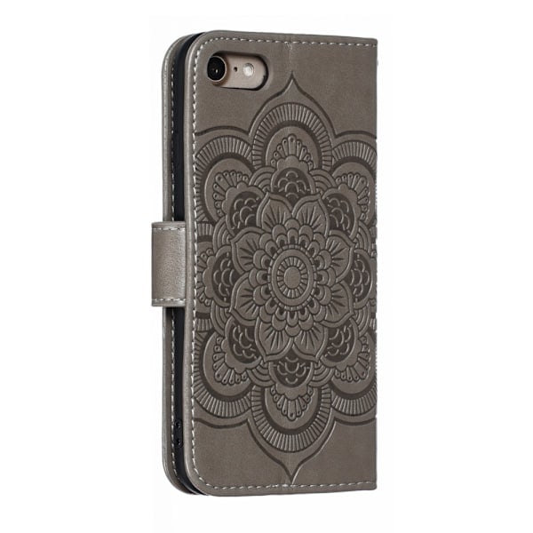 iPhone 7/8/SE (2020/2022) - Mandala Lompakkokotelo - Harmaa