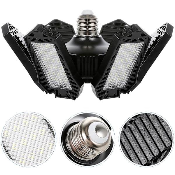 LED Garasjetaklampe LED Lys Seks-Deformerbare Paneler Verkstedlamper for Verksted Lagerrom Kjeller