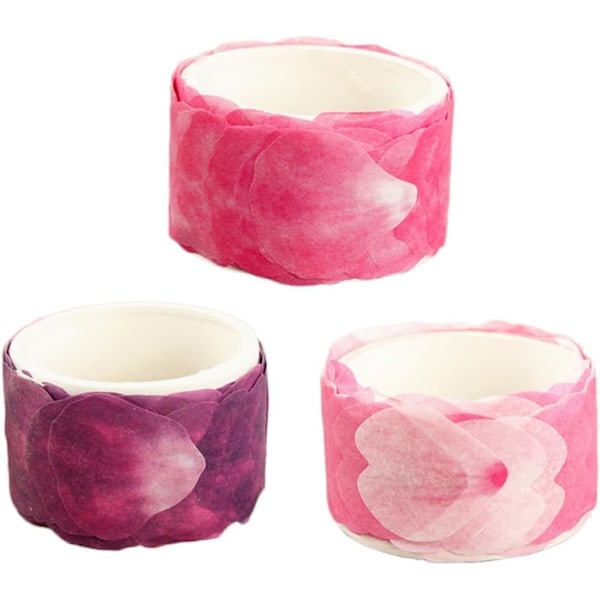 3 stk. Washi-tape med blomsterblade Dekorativt klistermærke Børns Washi-blade til Washi-blade Rose Dekorativ af blomster Søde Washi-tape klistermærkepa...