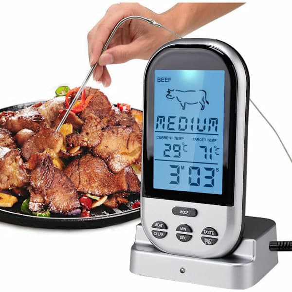 NuMeric Termometer Trådlös Kötttermometer Mattermometer kompatibel med Fisk Kött Rökning Vattentät Grill BBQ Termometer kompatibel med Grill【pl】