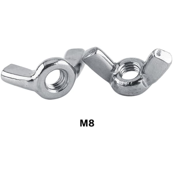 SS316 Rustfritt Stål Vingemutter, Vingemuttere, Håndstrammingsfester (M8)