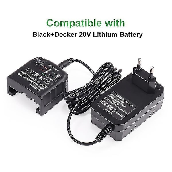 10,8 V 14,4 V 20 V Black&decker Li-ion -akkulaturin korvaava sähköporan ruuvimeisselin sähkötyökalun akku Eu-pistoke Lbx20
