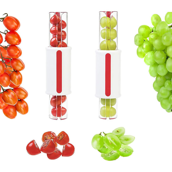 Fruktdelare, delare för druvor/körsbär/små tomater, köksredskap för fruktsallad, snabbdelare för grönsakssallad