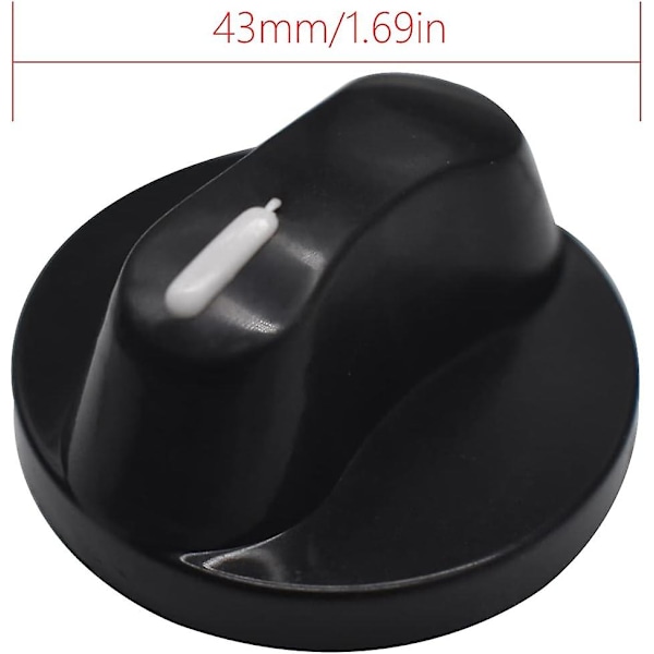 Pakke med 10 universelle roterende ovnskontrollknapper i plast, justeringsbryter 8 mm hull, kjøkken gasskomfyrknapper, komfyrkontrollknapper