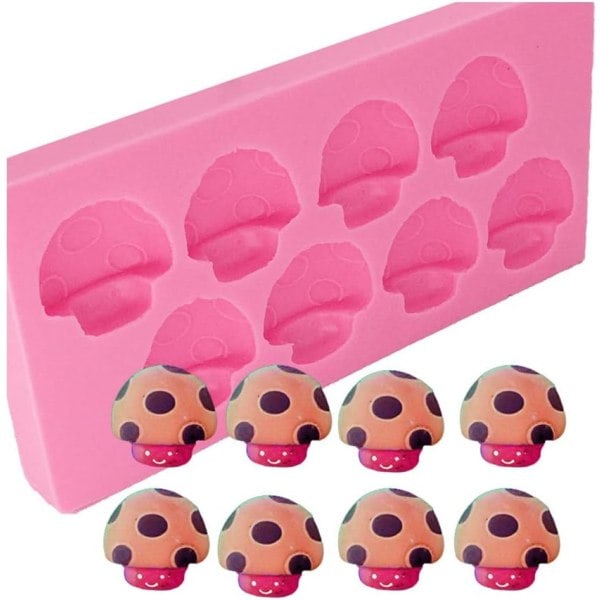 3D Svampform Grönsak Nyckelring Silikonform DIY Godis Dessert Tuggummipasta Choklad Fudgeform Pudding Cupcake