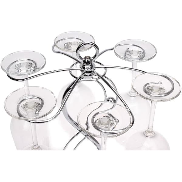 Vinstativ i rustfritt stål, elegant vinbordstativ/vinglassstativ/vinglassoppbevaring