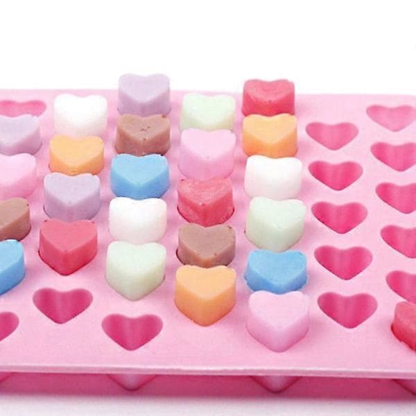 Is-/Chokolade-/Geléform med 55 hjerter - Isform Rosa[CO]