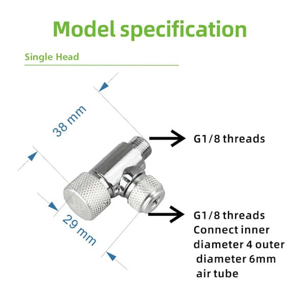 CO2-regulator finjusteringsventil akvarium CO2-system karbondioksid finjusteringsventil enkelthode