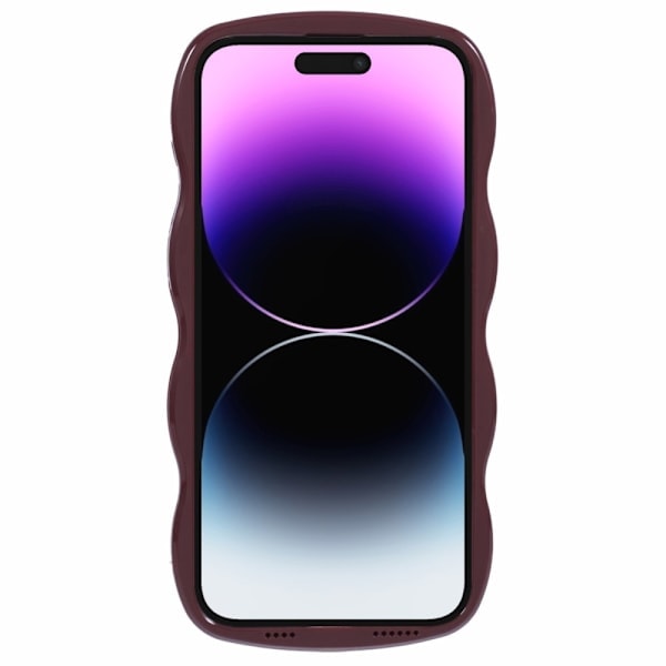 iPhone 14 Pro Max Puhelinkuori Aaltoileva Tekstuuri Viininpunainen