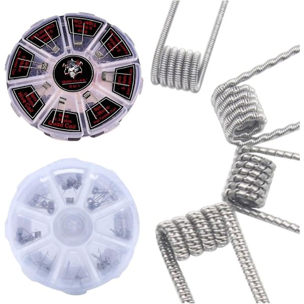 48 stk./sæt 8 i 1 Coil Platte Jern-Chrom-Aluminium Varmetråd Modstandstråd Præfabrikerede Coils, 2 æsker