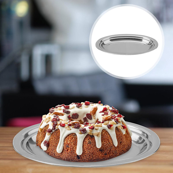 1 stk. Oval tallerken i rustfrit stål til dampning af fisk, snacks og desserter
