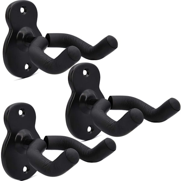 Gitarrväggfäste 3-pack, gitarrformade väggfästen för akustiska, elektriska basar, klassiska ukulelegitarrer