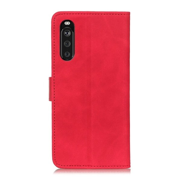 Sony Xperia 10 III - KHAZNEH Retro Nahkakotelo - Punainen Punainen