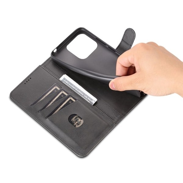 AZNS Xiaomi Redmi 12C 4G Etui Læder Sort