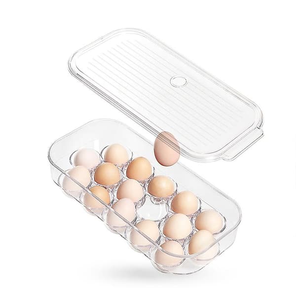 Eggstativ Oppbevaringsboks Med Håndtak Og Lopp, Rommer 16 Egg