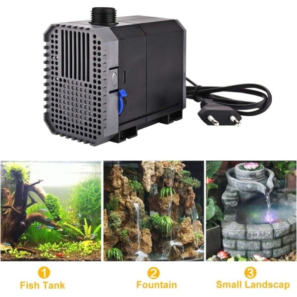 Akvaariopumppu 2000L/H 35W Höyrypumppu Uppopumppu Vedenpumppu Ulkokulmapumppu Suodatinpumppu Pölylle Kalasäiliölle Suihkulähteelle Kalasäiliölle