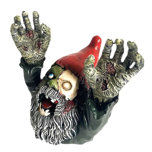 Zombie-tomtar Staty För Trädgården Läskig Tomte Dvärg Ornament