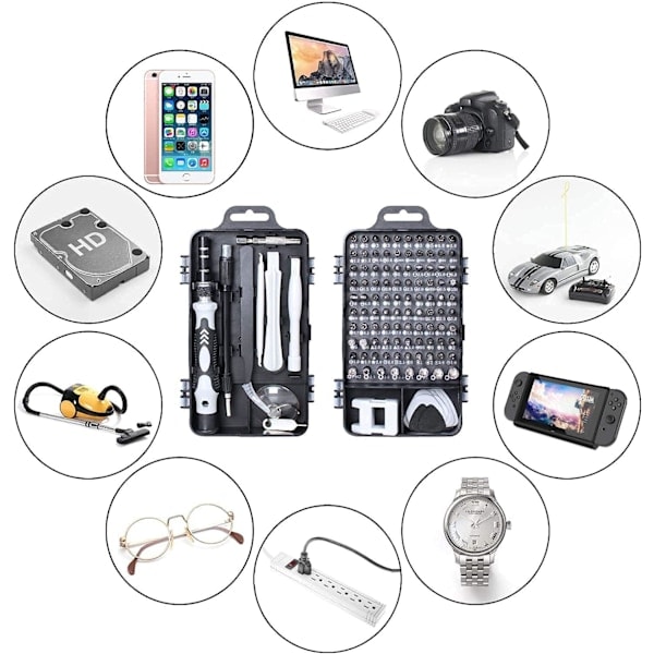 138 i 1 Mini Precisionsskruvmejselset Liten Låda Datorskruvmejsel Demontering Laptop PC För MacBook, iPhone, Reparation, Glasögon, DIY, Klocka