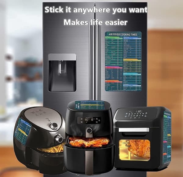 Airfryer Magnetisk Snydeark Sæt, Hurtig Reference Madlavningsguide, 2 Universelle Tilbehør
