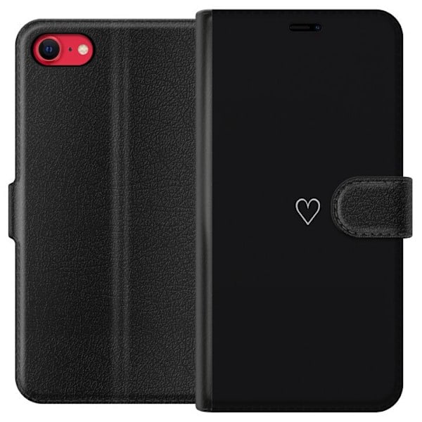 Apple iPhone SE (2020) Pung Etui Hjerte Sort