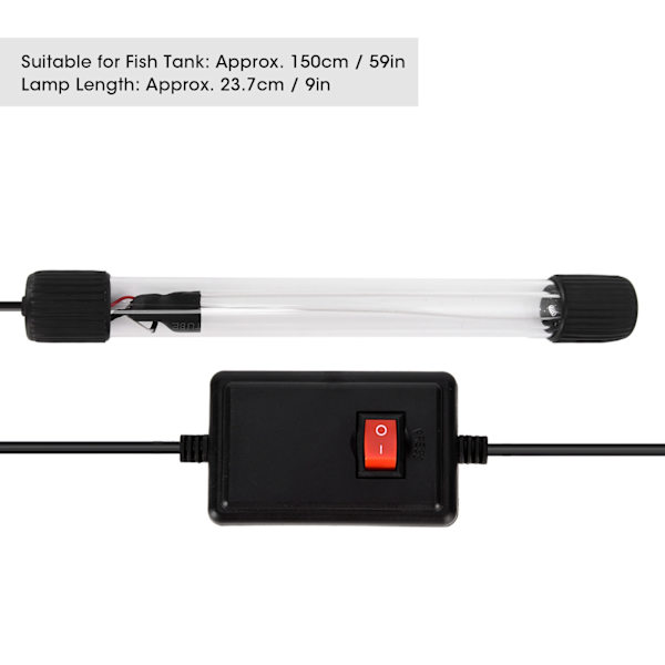 Fisketanklampe UV Ultraviolet Sterilisering Alger Fjernelse Dykning Fisk Dam Aquarium LampeEU Stik 220V