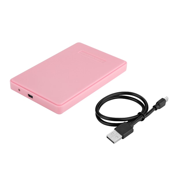 2,5 tuuman SATA SSD -ulkoinen kotelo USB 2.0 kiintolevy (vaaleanpunainen)