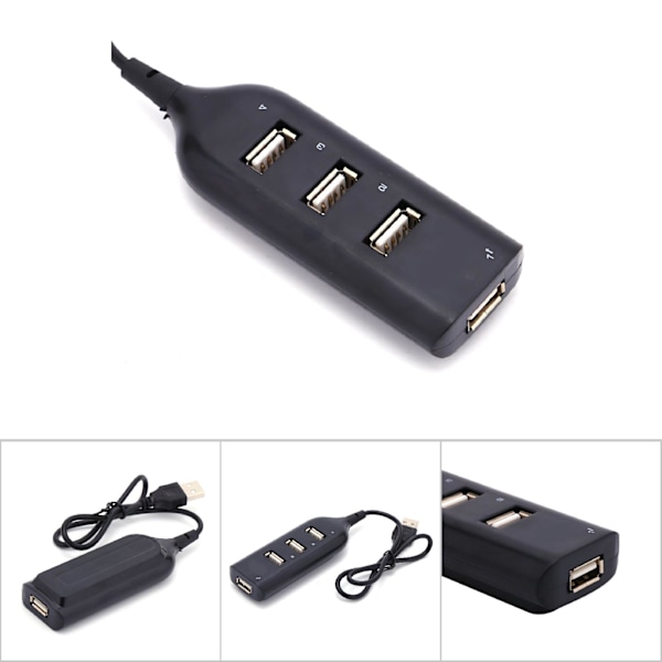 Kablet mikro-USB 2.0 4-porters fordeler multihub splitter strøm for PC-datamaskin