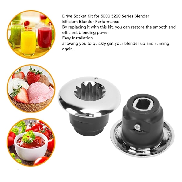 2 stk. reservedeler Blender Drive Socket Kit for Vitamix 5000 5200 Series Blender Tilbehør Drive Socket Kit