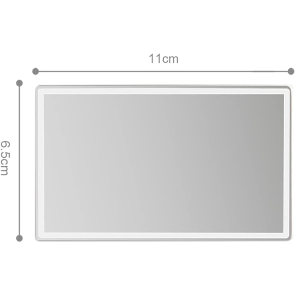 Auton meikkispeili, auton kosmetiikkapeili, aurinkolipan peili, ruostumattomasta teräksestä valmistettu aurinkolipan peili, aurinkolipaan, makuuhuoneeseen, kylpyhuoneeseen (110*65mm) | JUNJUN