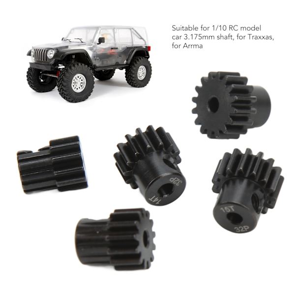 32DP 0.8M 3.175mm RC-moottorin hammaspyörä 12T 13T 14T 15T 16T hammaspyöräsarja kromimolybdeeniteräs 1/10 RC-automallihammaspyörä