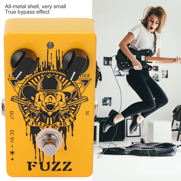 Fuzz-effektpedal Elektrisk gitar Fuzzy Bear Helt metallskall Musikktilbehør