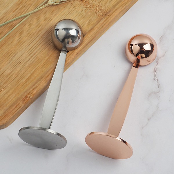 Espressoskopa Tamper 2 ST, Multifunktionell Ergonomisk Design Livsmedelsklassat Rostfritt Stål Måttsked för Kompakt Storlek Lätt att Rengöra Hem &amp;