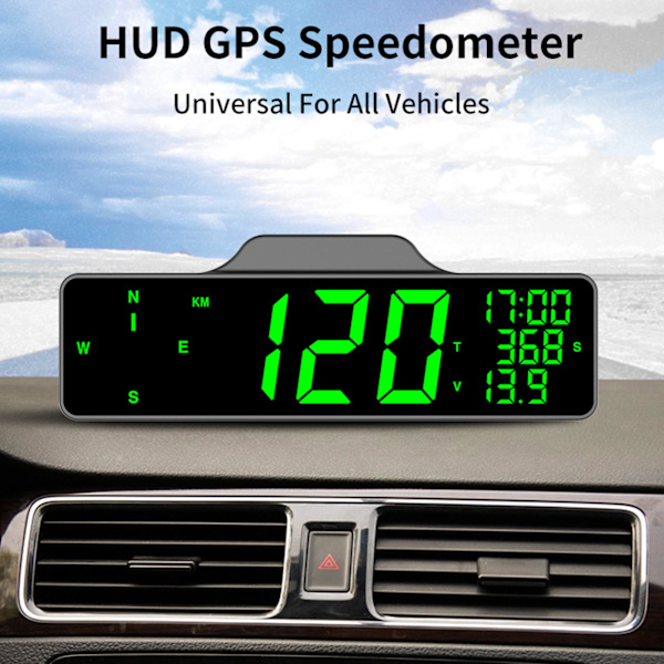 8-tums bil HUD-display Multifunktionell GPS-hastighetsmätare Trötthetskörningslarm Universell för fordon