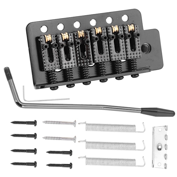 Tremolo-system med rulle enkelt lås vibrato bro hale stykke til ST guitar (sort)