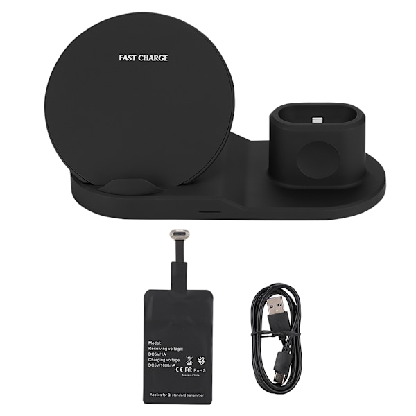 3 i 1 10W trådlös laddningsdockningsstation snabbladdning för iPhone/AirPods/iWatch (Letv)