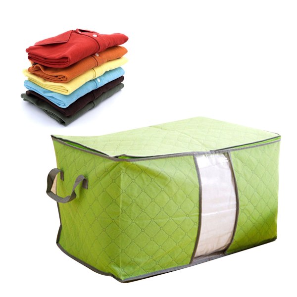 5 st bärbara kläder vikbara förvaringsväska dammtät täcke arrangör non-woven tyg stor storlek grön