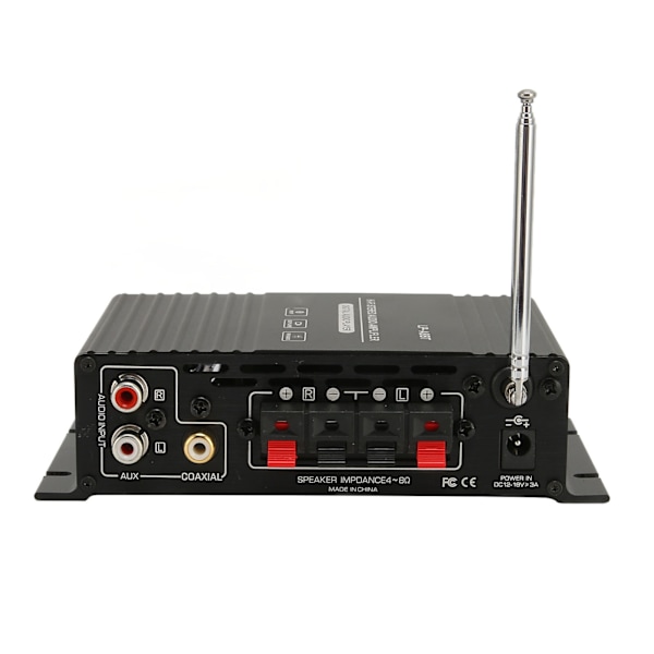 Bil Mini Audio Power Amplifier Bluetooth 5.0 2.0 Kanal Koaxial Dekodning Hög Låg Tuning med Fjärrkontroll