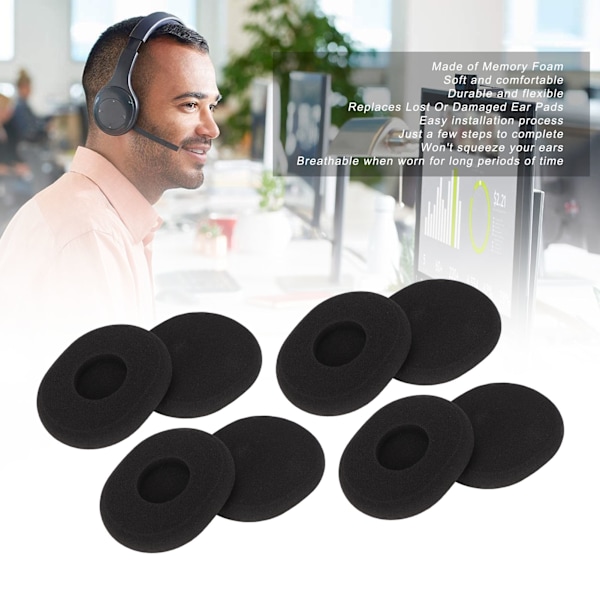Hörlursöronkuddar Brusreducerande Mjuka Ersättningshörlurar Öronkuddar för Logitech H800
