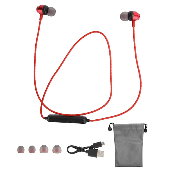 Trådlöst Bluetooth-headset för nacke, binaurala sportmagnetiska hörlurar för hem och utomhus
